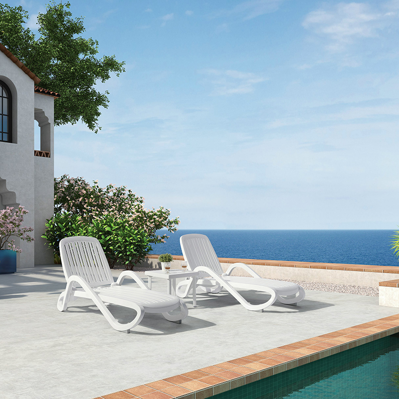 Manufacturer of Monaco Sun Lounger -
 sun lounger Outdoor Plastic Sun Lounger Beach Chair White  – Yufulong