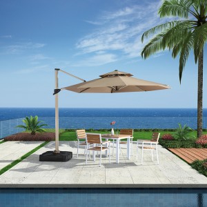 Top Quality China Outdoor Waterproof Bar Furniture Table Side Rectangular Patio Roma Umbrella