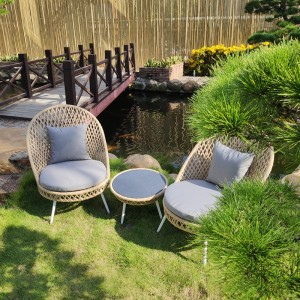 2019 High quality China Outdoor Sofa Courtyard Leisure Balcony Living Room Villa Combination Furniture Wicker Rattan Garden Chairs Set