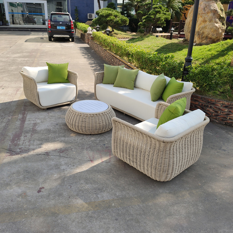 2021 wholesale price Sofa Set -
 Outdoor All-Weather Patio Conversation Bistro Set in Aluminum Rope  – Yufulong