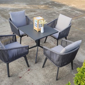Professional China Commercial Table Chair -
 Outdoor Dining Set Ropes Patio Furniture with Table for Lawn Garden Backyard Deck Patio – Yufulong