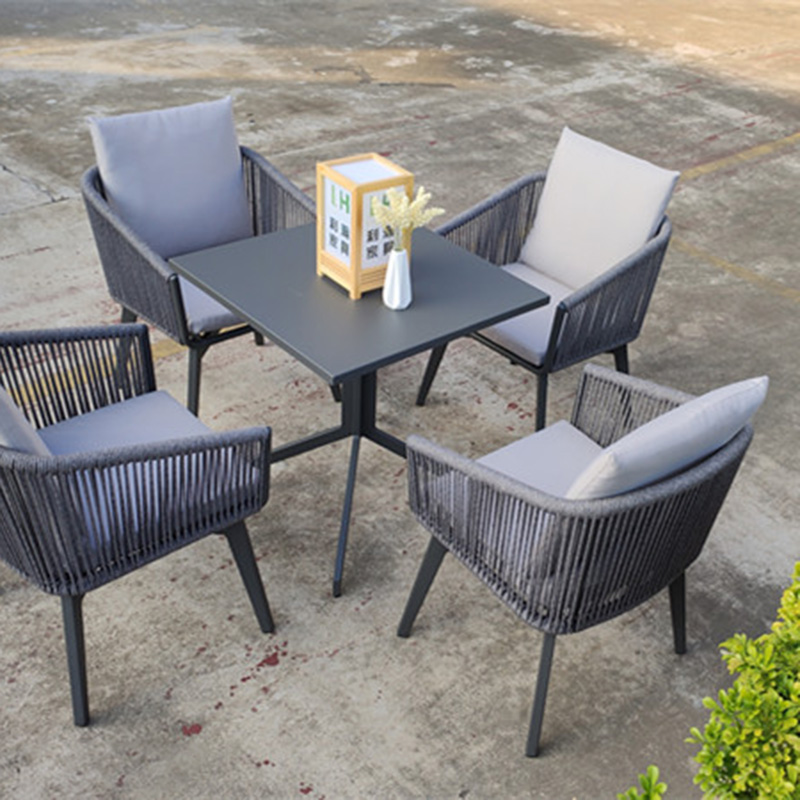 Lowest Price for Outdoor Furniture -
 Outdoor Dining Set Ropes Patio Furniture with Table for Lawn Garden Backyard Deck Patio – Yufulong