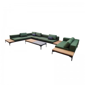 China Folding Sun Lounge Company – 
 Outdoor Teak Wood 5 Piece Sofa Set  – Yufulong