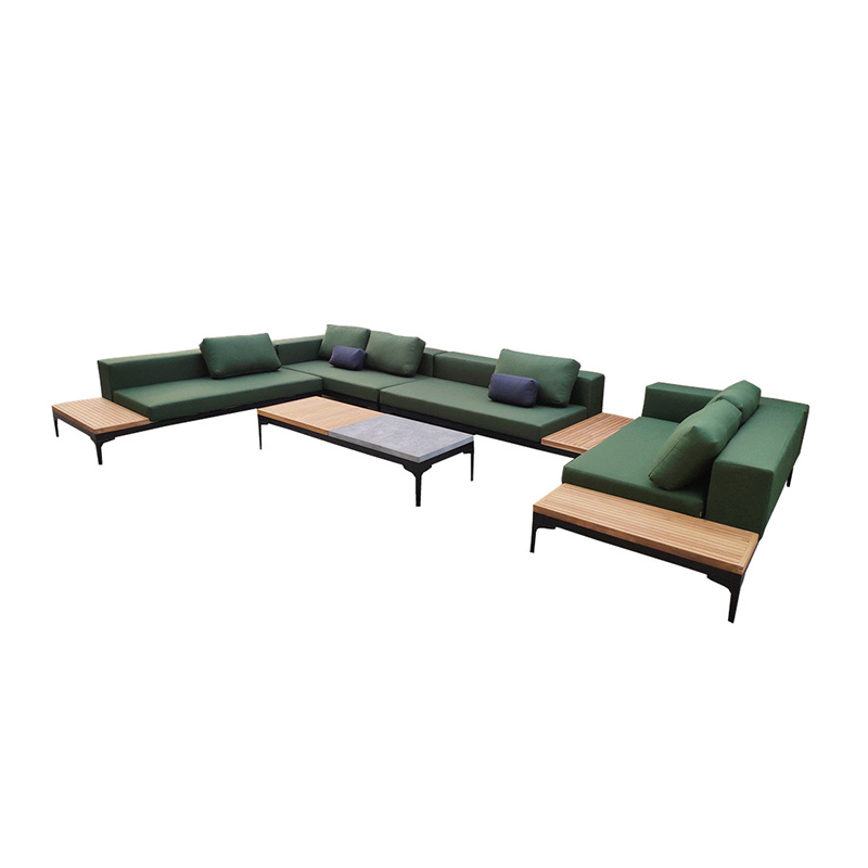 China Armless Sofa Factories – 
 Outdoor Teak Wood 5 Piece Sofa Set  – Yufulong